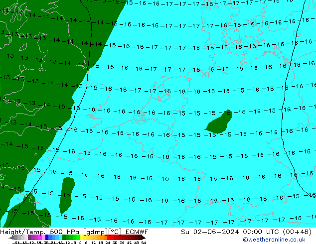 Z500/Rain (+SLP)/Z850 ECMWF Su 02.06.2024 00 UTC