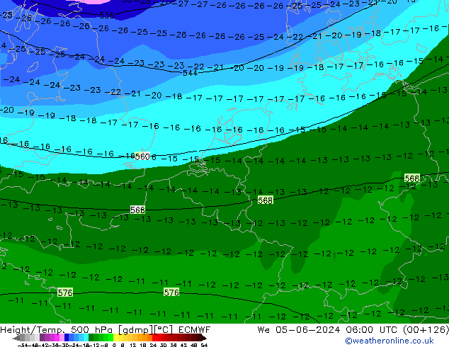 Z500/Rain (+SLP)/Z850 ECMWF Qua 05.06.2024 06 UTC