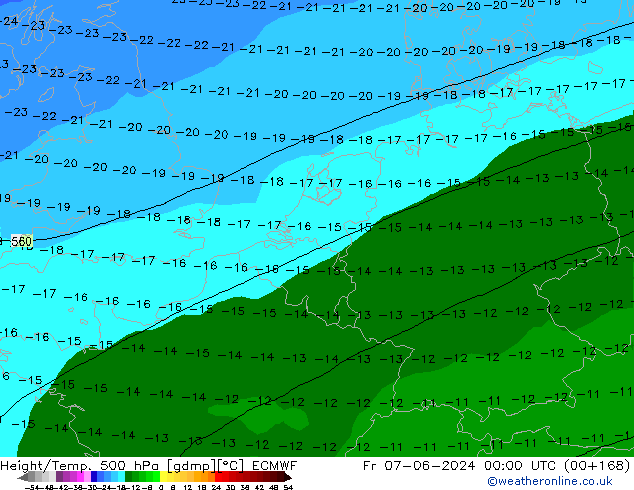 Z500/Rain (+SLP)/Z850 ECMWF vie 07.06.2024 00 UTC