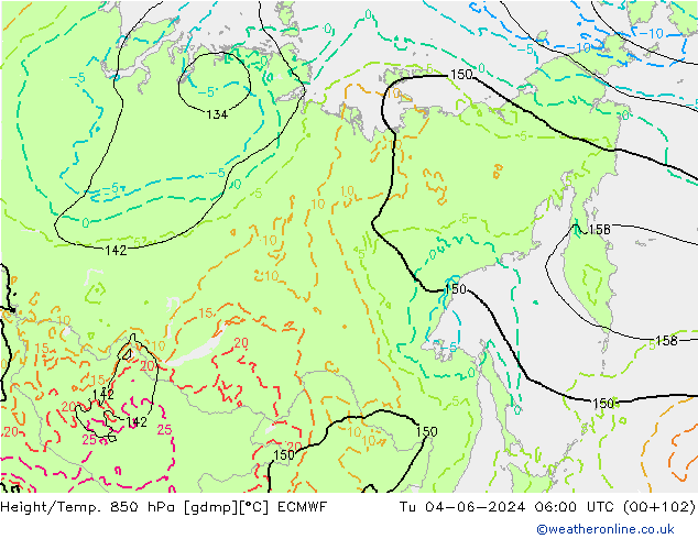 Height/Temp. 850 hPa ECMWF Ter 04.06.2024 06 UTC