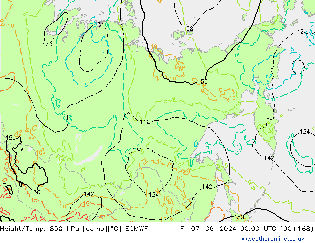 Z500/Rain (+SLP)/Z850 ECMWF Fr 07.06.2024 00 UTC