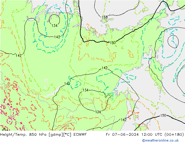 Z500/Rain (+SLP)/Z850 ECMWF Sex 07.06.2024 12 UTC