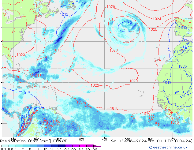 Z500/Rain (+SLP)/Z850 ECMWF sab 01.06.2024 00 UTC