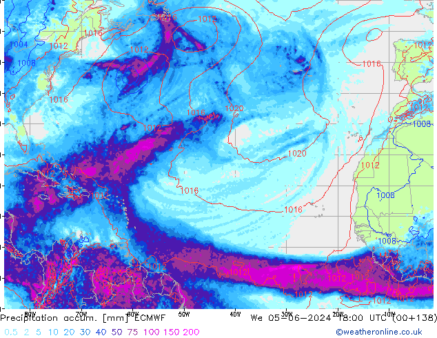 Precipitation accum. ECMWF We 05.06.2024 18 UTC