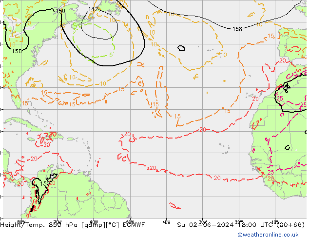 Z500/Rain (+SLP)/Z850 ECMWF dom 02.06.2024 18 UTC