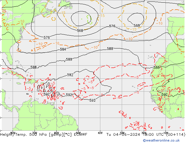 Z500/Rain (+SLP)/Z850 ECMWF ��� 04.06.2024 18 UTC