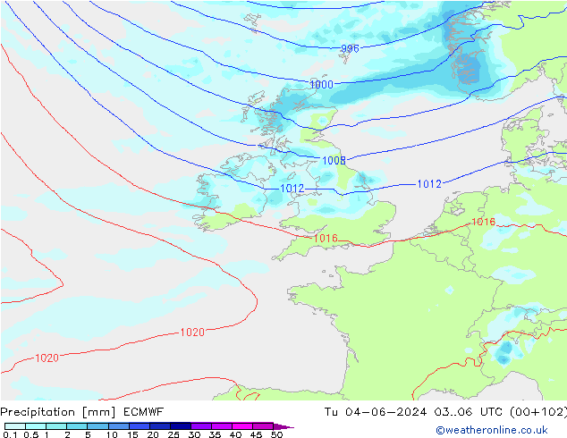 осадки ECMWF вт 04.06.2024 06 UTC