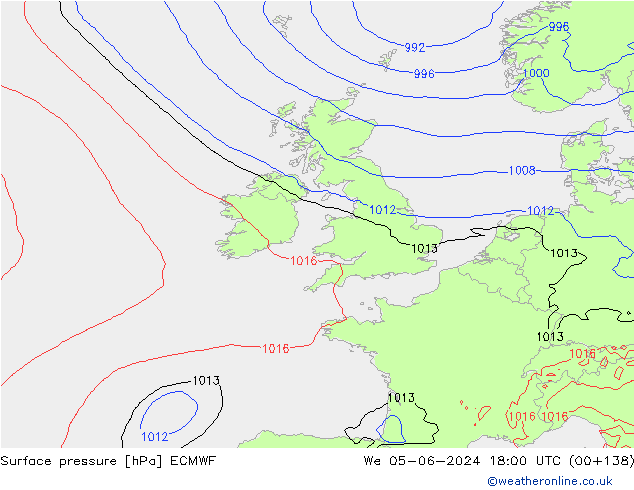 pression de l'air ECMWF mer 05.06.2024 18 UTC