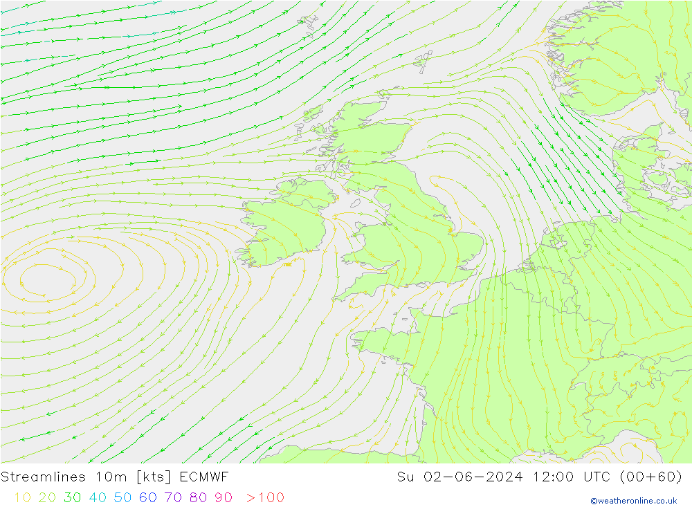 Rüzgar 10m ECMWF Paz 02.06.2024 12 UTC