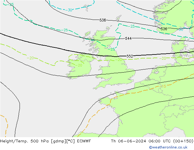 Z500/Rain (+SLP)/Z850 ECMWF ��� 06.06.2024 06 UTC
