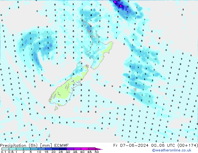 Z500/Rain (+SLP)/Z850 ECMWF Fr 07.06.2024 06 UTC