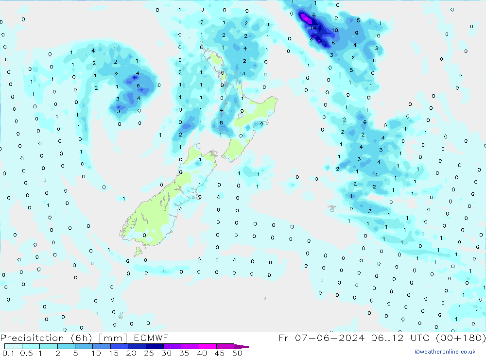 Z500/Rain (+SLP)/Z850 ECMWF Sex 07.06.2024 12 UTC