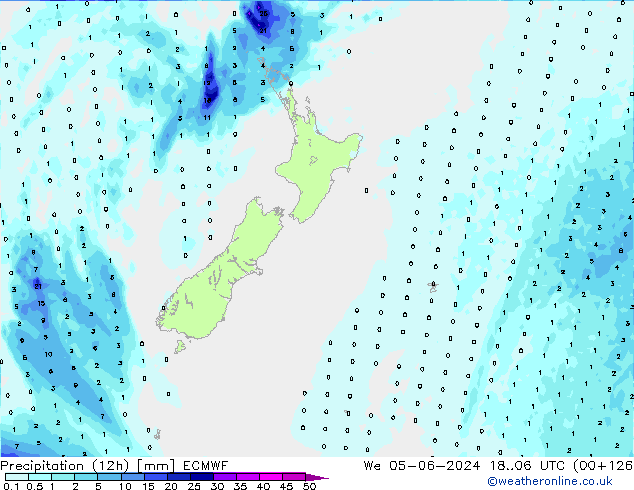 Yağış (12h) ECMWF Çar 05.06.2024 06 UTC