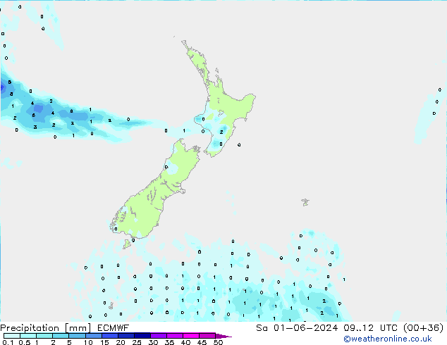 precipitação ECMWF Sáb 01.06.2024 12 UTC