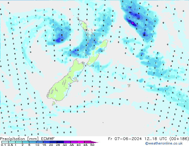 Precipitation ECMWF Fr 07.06.2024 18 UTC
