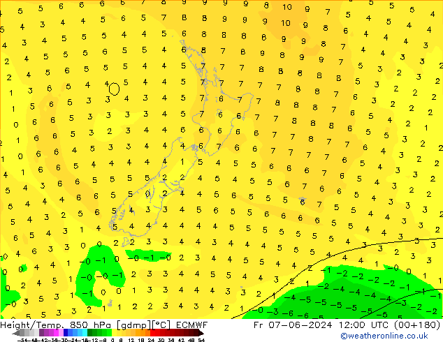 Z500/Regen(+SLP)/Z850 ECMWF vr 07.06.2024 12 UTC