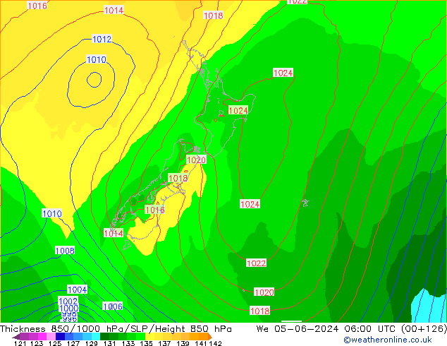 Thck 850-1000 hPa ECMWF We 05.06.2024 06 UTC