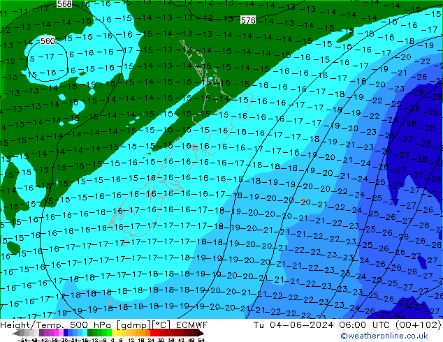 Z500/Rain (+SLP)/Z850 ECMWF mar 04.06.2024 06 UTC