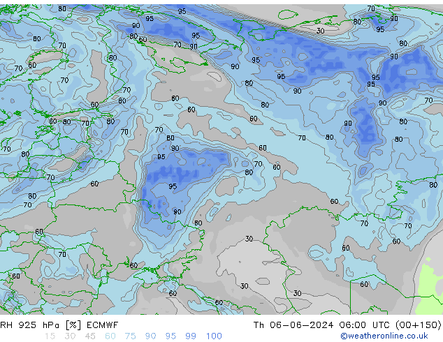 RH 925 hPa ECMWF Do 06.06.2024 06 UTC