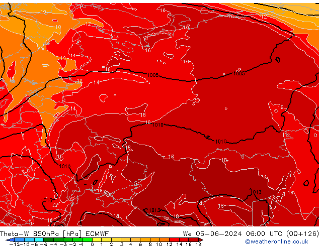 Theta-W 850hPa ECMWF We 05.06.2024 06 UTC