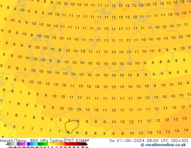 Z500/Rain (+SLP)/Z850 ECMWF Sa 01.06.2024 06 UTC