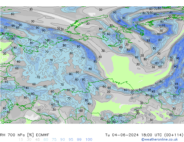 RV 700 hPa ECMWF di 04.06.2024 18 UTC