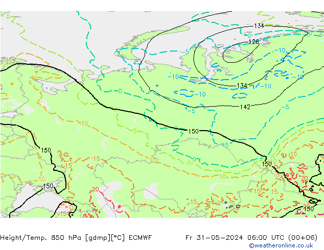 Z500/Yağmur (+YB)/Z850 ECMWF Cu 31.05.2024 06 UTC