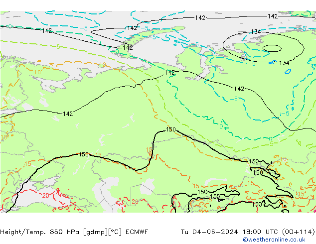 Height/Temp. 850 hPa ECMWF mar 04.06.2024 18 UTC