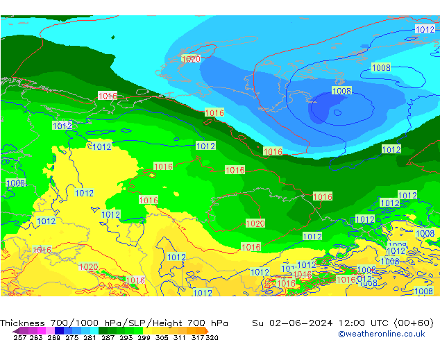 Thck 700-1000 hPa ECMWF dom 02.06.2024 12 UTC