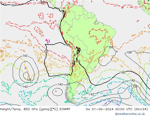 Z500/Rain (+SLP)/Z850 ECMWF sab 01.06.2024 00 UTC