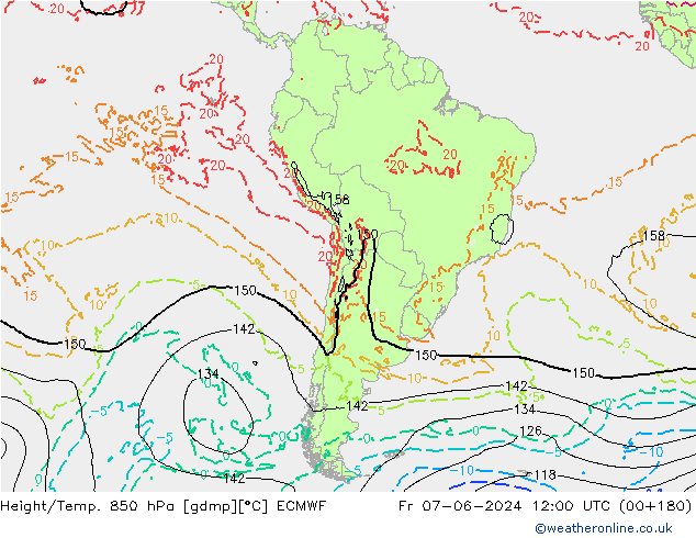 Z500/Yağmur (+YB)/Z850 ECMWF Cu 07.06.2024 12 UTC