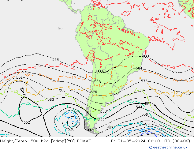 Z500/Rain (+SLP)/Z850 ECMWF Sex 31.05.2024 06 UTC