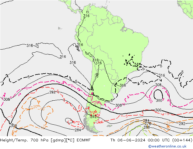 Height/Temp. 700 hPa ECMWF  06.06.2024 00 UTC