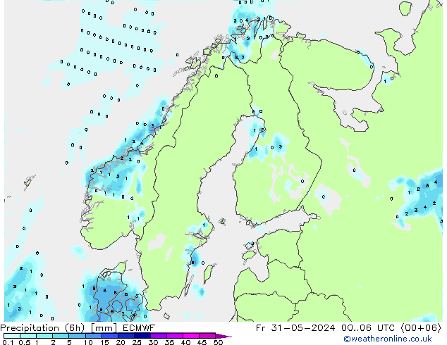 Precipitação (6h) ECMWF Sex 31.05.2024 06 UTC