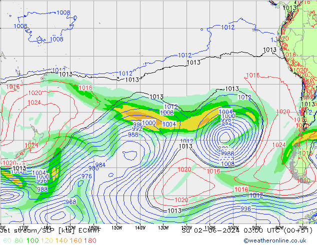 Jet stream ECMWF Dom 02.06.2024 03 UTC