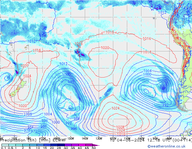 opad (6h) ECMWF wto. 04.06.2024 18 UTC