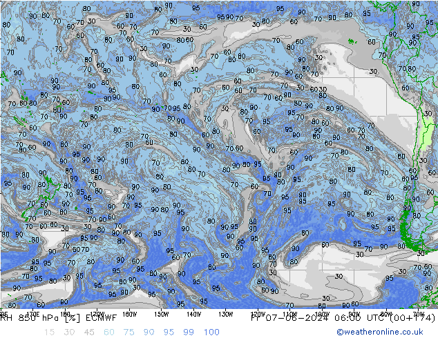 850 hPa Nispi Nem ECMWF Cu 07.06.2024 06 UTC