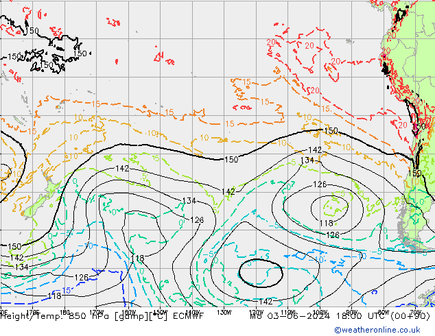 Z500/Rain (+SLP)/Z850 ECMWF Mo 03.06.2024 18 UTC