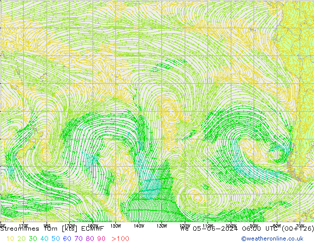 Streamlines 10m ECMWF We 05.06.2024 06 UTC