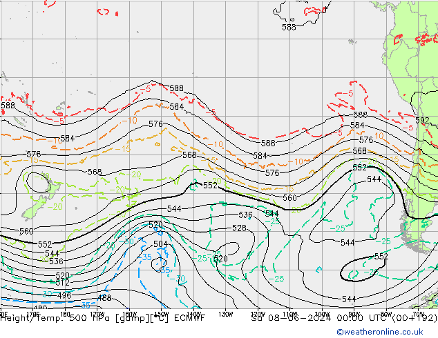 Z500/Rain (+SLP)/Z850 ECMWF Sáb 08.06.2024 00 UTC