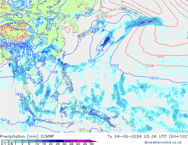 Yağış ECMWF Sa 04.06.2024 06 UTC