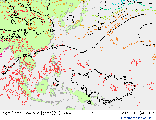 Z500/Regen(+SLP)/Z850 ECMWF za 01.06.2024 18 UTC