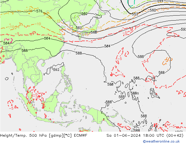 Z500/Regen(+SLP)/Z850 ECMWF za 01.06.2024 18 UTC