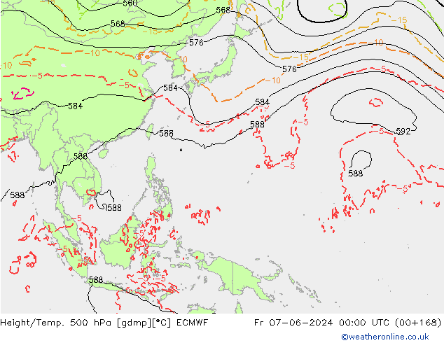 Z500/Rain (+SLP)/Z850 ECMWF пт 07.06.2024 00 UTC