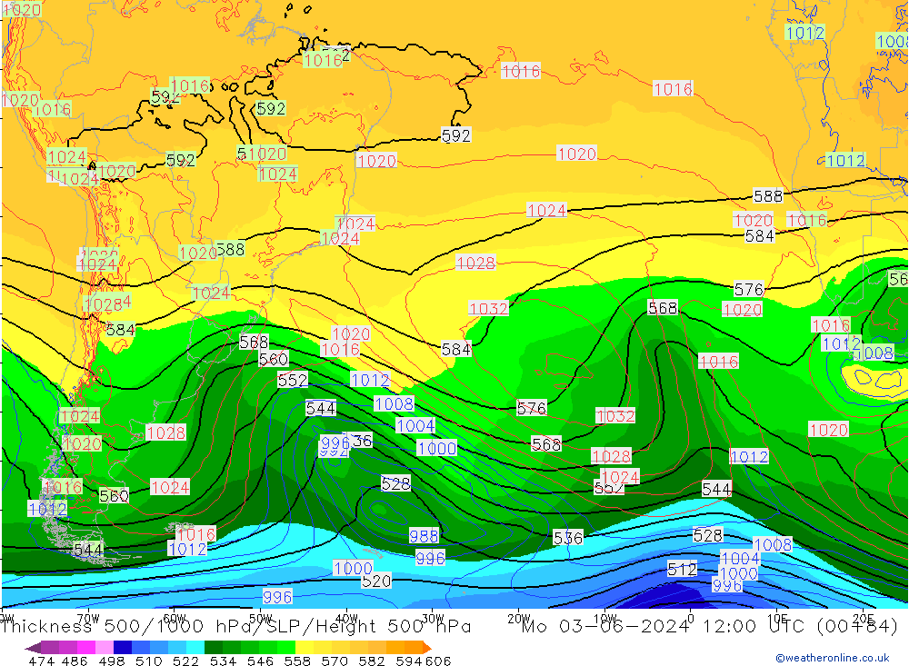 Thck 500-1000hPa ECMWF Mo 03.06.2024 12 UTC