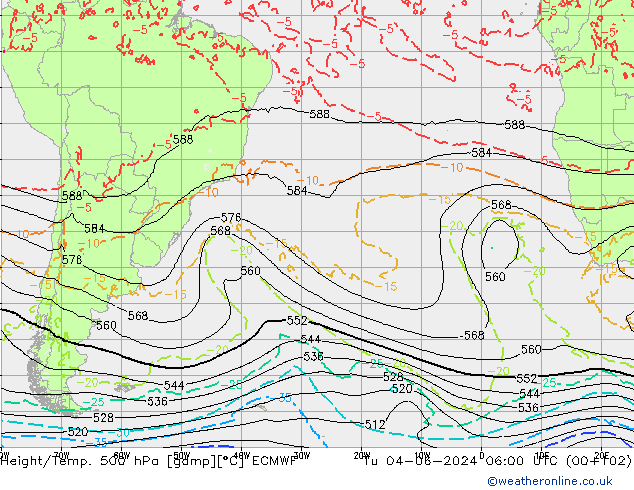 Z500/Rain (+SLP)/Z850 ECMWF mar 04.06.2024 06 UTC