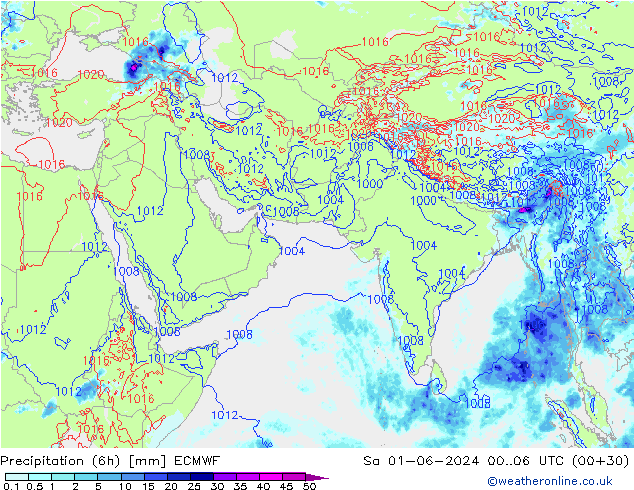 Z500/Rain (+SLP)/Z850 ECMWF Sa 01.06.2024 06 UTC