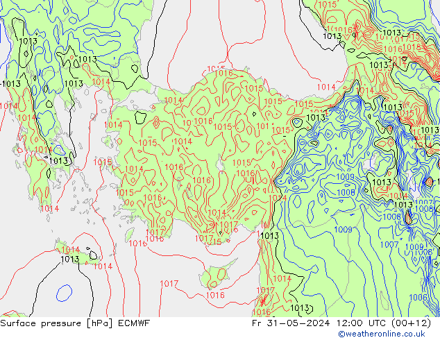 Pressione al suolo ECMWF ven 31.05.2024 12 UTC