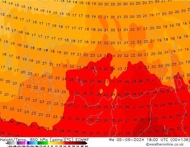 Z500/Rain (+SLP)/Z850 ECMWF  05.06.2024 18 UTC