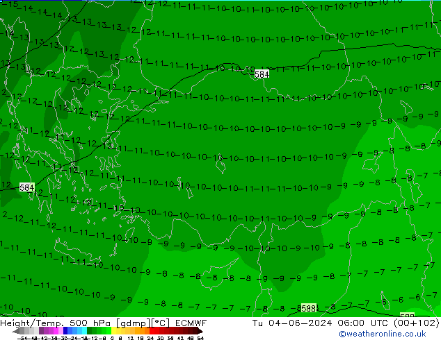 Z500/Rain (+SLP)/Z850 ECMWF ��� 04.06.2024 06 UTC